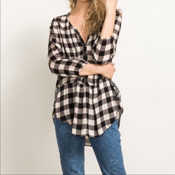 Plaid tunic top with side pockets - Picture 8 of 8